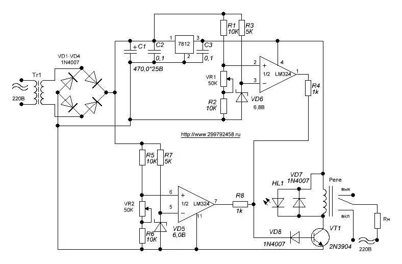 Реле напряжения схема принципиальная электрическая Защита от повышенного напряжения HeatProf.ru