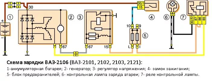 Реле напряжения ваз 2106 схема подключения Ответы Mail.ru: Не работает генератор ваз 2106