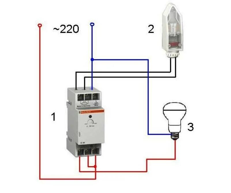 Реле освещенности с датчиком схема подключения Подключение мастер выключателя через контактор