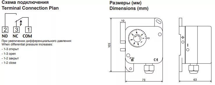 Реле перепада давления подключение Дифференциальное реле давления DPS-N оптом и в розницу.