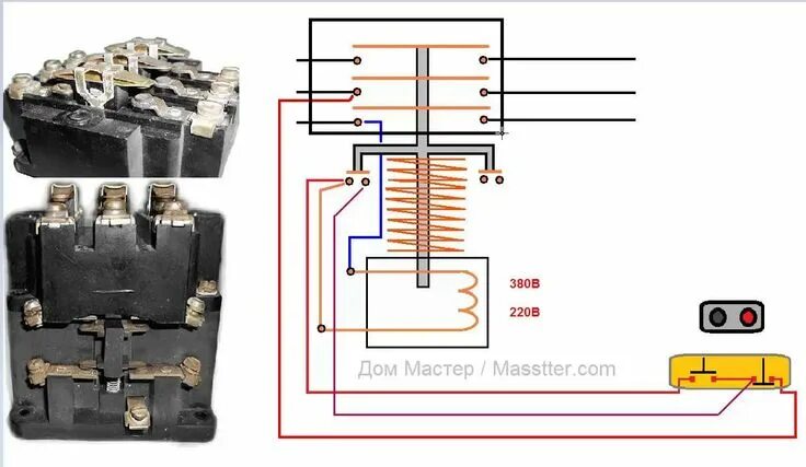 Реле пме 211 схема подключения Принцип действия магнитного пускателя (контактора) Схемы подключения Home repair