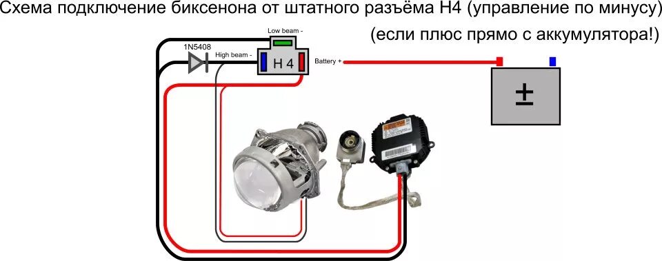 Реле подключения би лед линз Схемы правильного подключения ксенона к H4 - DRIVE2