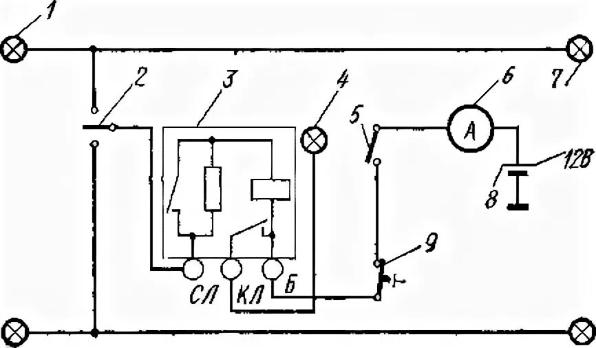 Реле поворота газ 53 схема подключения Рис. 185. Схема включения указателей поворота ГАЗ-24 первых выпусков
