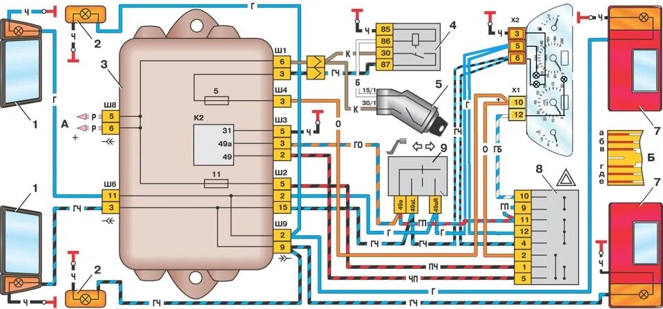 Реле поворота ваз 2108 схема подключения Замена щитка приборов 2108 на 2110 - Lada 2109, 1,5 л, 1997 года электроника DRI