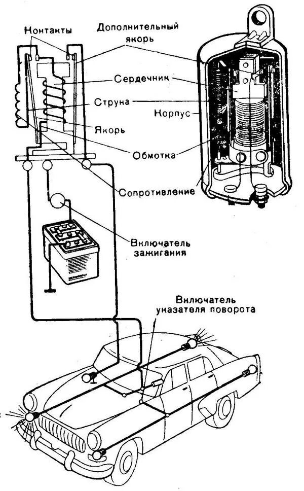 Реле поворотов 2101 подключение Ответы Mail.ru: схема подключения реле поворотов ваз 2101