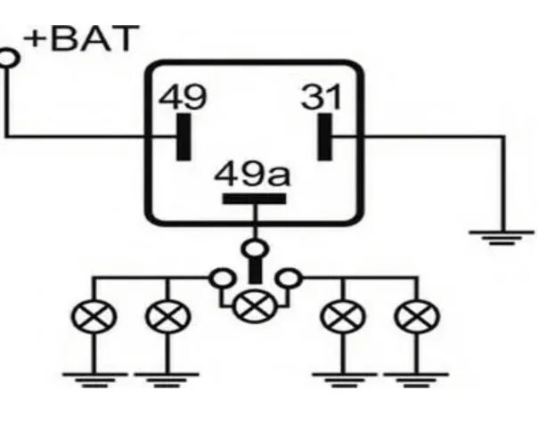 Реле поворотов 24в схема подключения Реле поворотов 24в трехконтактное схема подключения