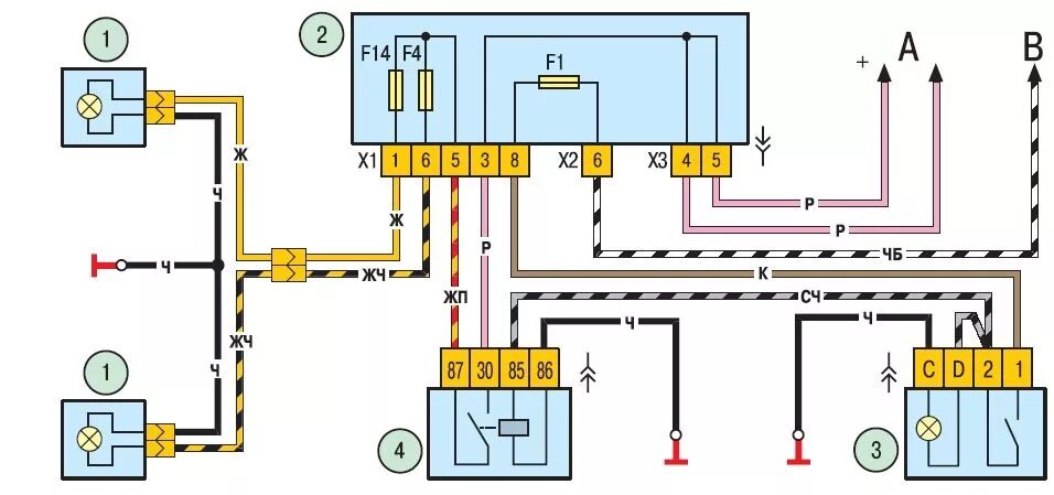 Реле поворотов нива 2121 схема подключения Установка ПТФ. Часть 1. Проводка. - Chevrolet Niva, 1,7 л, 2012 года электроника