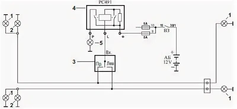 Реле поворотов рс 491м схема подключения Реле указателей поворота РС-491 - Техноторг
