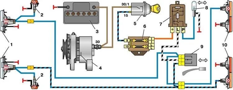 Реле поворотов ваз 2106 схема подключения Покупка задних стопов, двух светодиодов, выяснилось от чего не работают поворотн