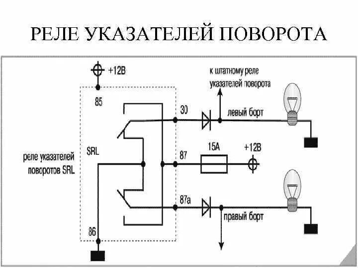 Реле поворотов ваз 2109 схема подключения Реле указателя поворотов - как устроен прерыватель, принцип работы + Видео