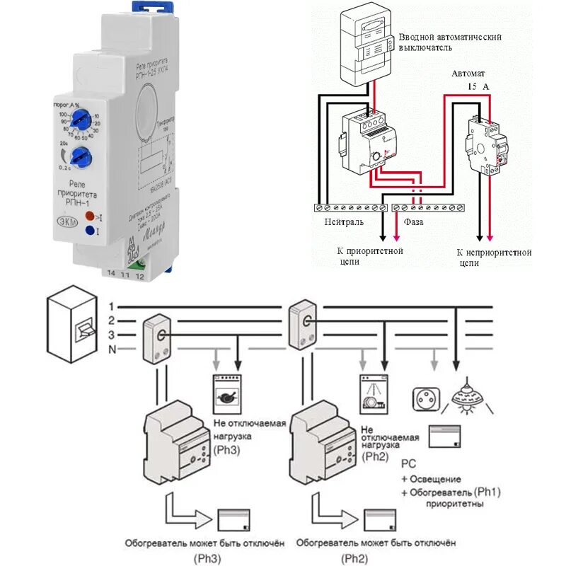 Реле приоритета нагрузки однофазное схема подключения Реле приоритета Ремонт лайфхаки интерьер Дзен