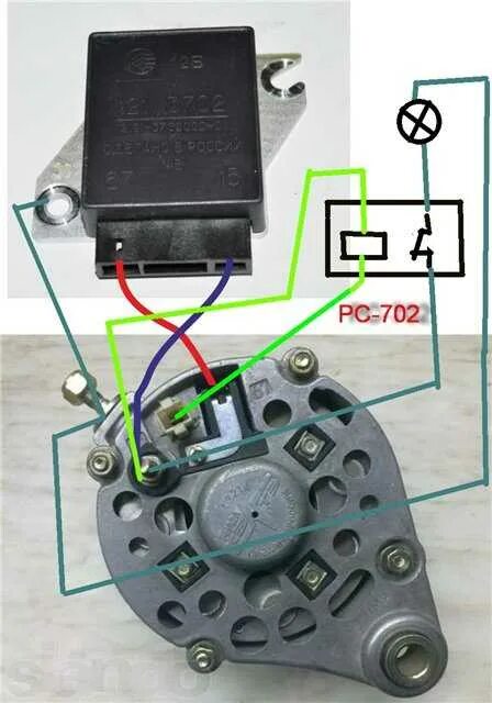 Реле регулятор ваз 2101 подключение Схема подключения генератора ваз 2101 с регулятором напряжения