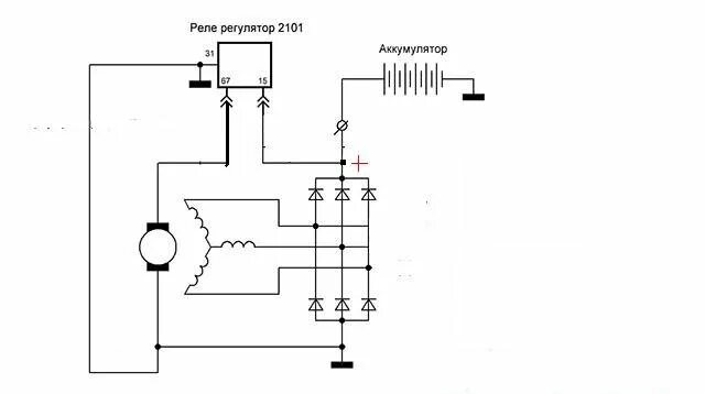 Реле регулятор ваз 2101 подключение Схема подключения реле регулятора к генератору ваз