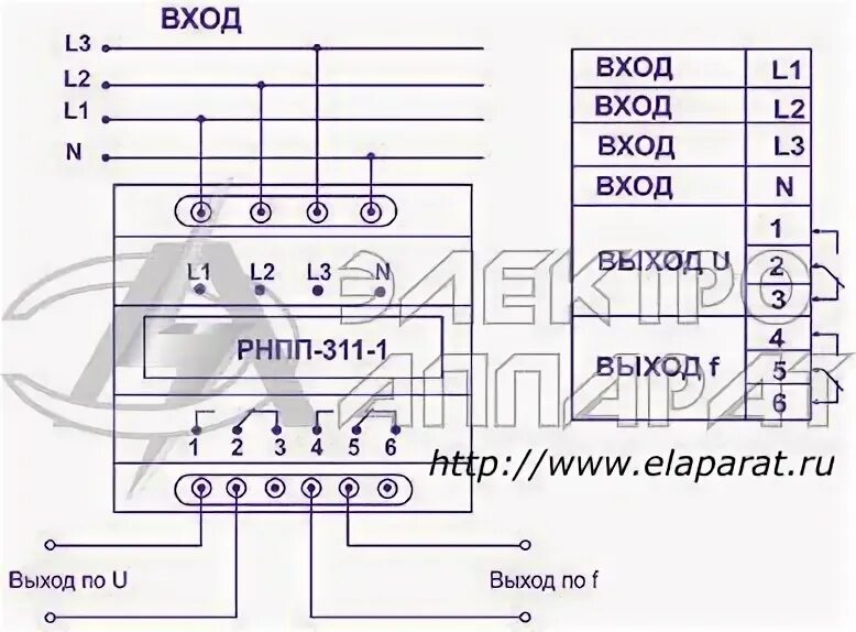 Реле рнпп 301 схема подключения Габаритные размеры и схема подключения реле РНПП-311-1 - ЭТЗ Электроаппарат