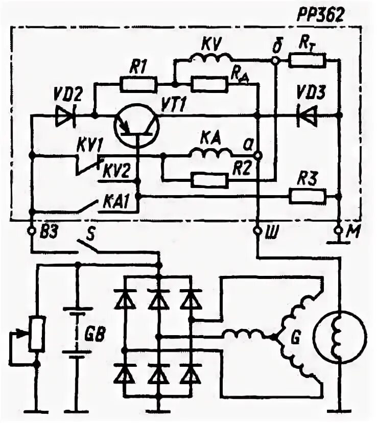 Реле рр 362 схема подключение 2. Контактно-вібраційні регулятори напруги.