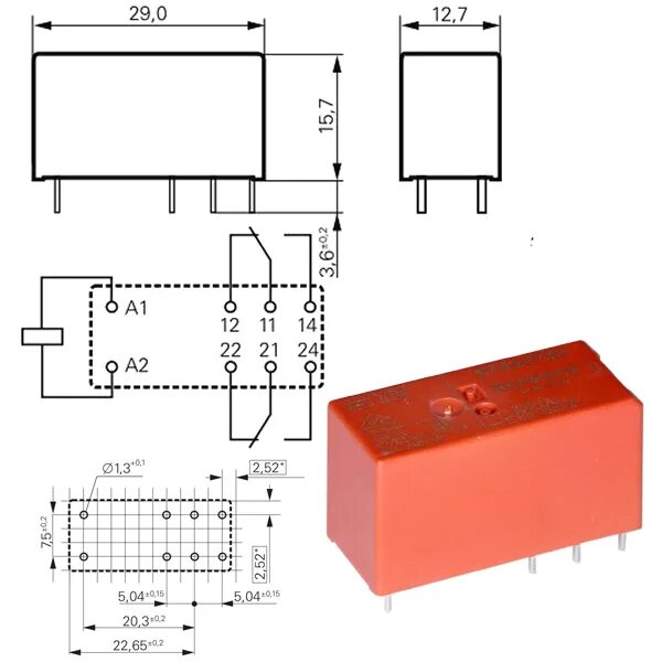 Реле rt 10 схема подключения Реле RT424730 230VAC, 8A 250VAC (8конт) 7-13932439 Tyco