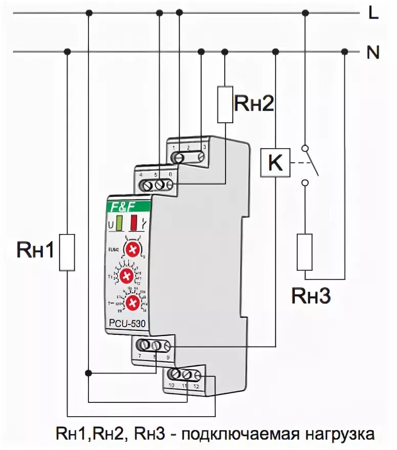 Реле rt 10 схема подключения Реле времени PCU-530 Евроавтоматика F&F