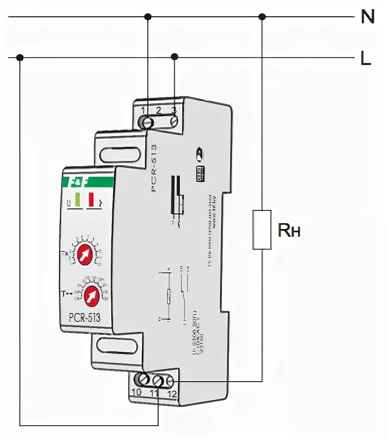 Реле rt 10 схема подключения Реле времени PCR-513 Евроавтоматика F&F