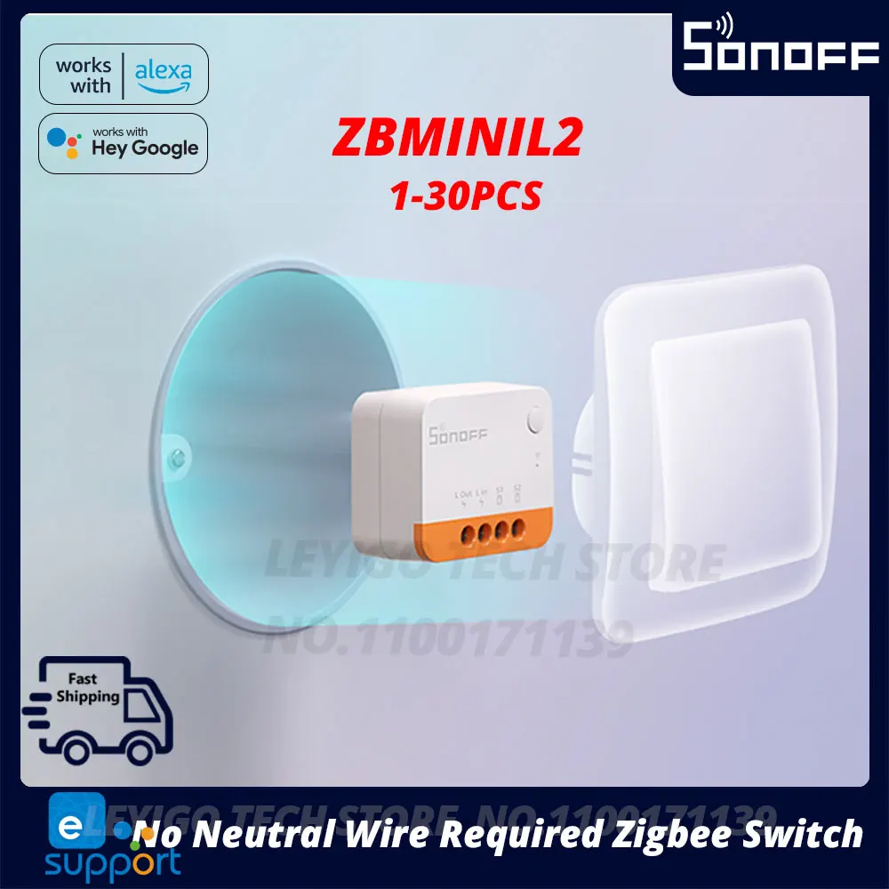 Интеллектуальный переключатель SONOFF ZBMINI-L Zigbee 3.0 работает без нейтральн