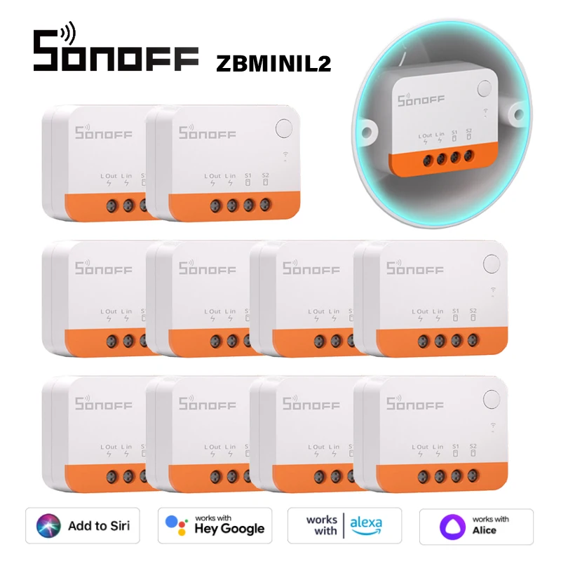 Реле sonoff zbminil2 extreme zigbee схема подключения Умный выключатель SONOFF ZBMINIL2 ZigBee, двухсторонний переключатель для умного