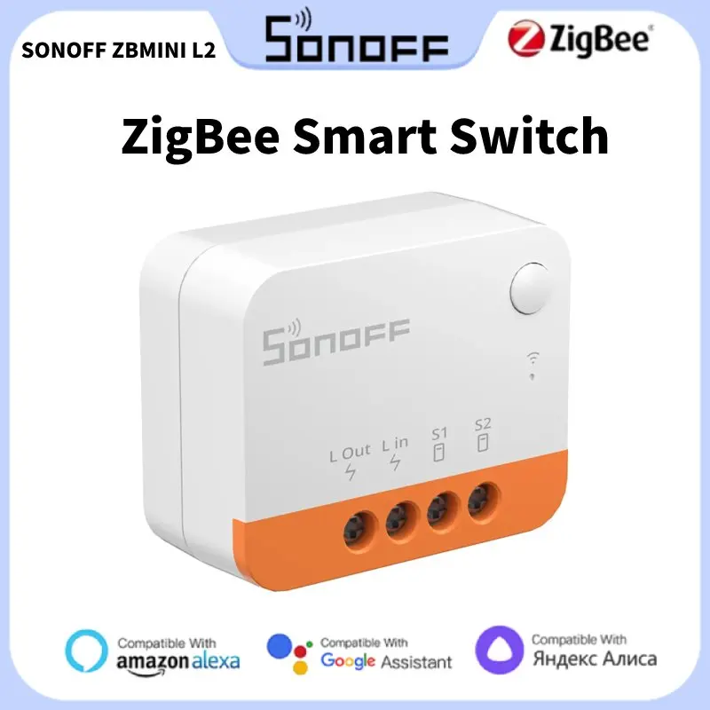 Реле sonoff zbminil2 extreme zigbee схема подключения Умный выключатель SONOFF ZBMINI L2 Extreme ZigBee, не требует нейтрального прово