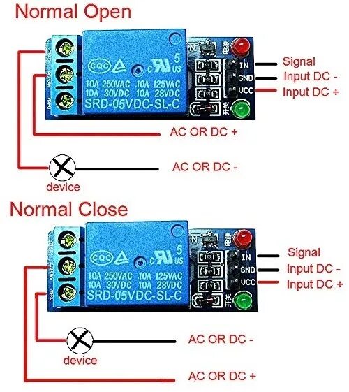 Реле srd 05vdc sl c схема подключения Relay Module - 1 Channel 5V Low Level Trigger