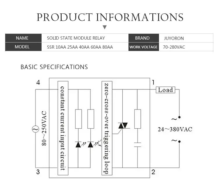 Твердотельные реле 40A 24-380vac/80-250vac SSR 40AA, модуль твердотельных реле, 