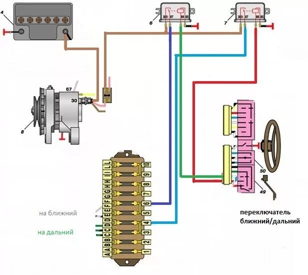 Реле света ваз 2106 схема подключения Свет через реле - DRIVE2
