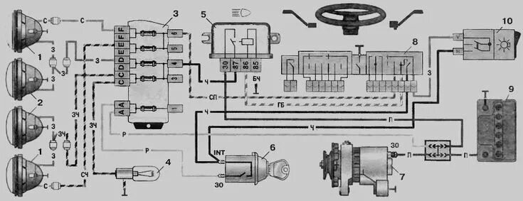 Реле света ваз 2106 схема подключения ВАЗ-2106 ::: Схема включения фар ВАЗ-2103 Simple tree house, Tree house, Simple 