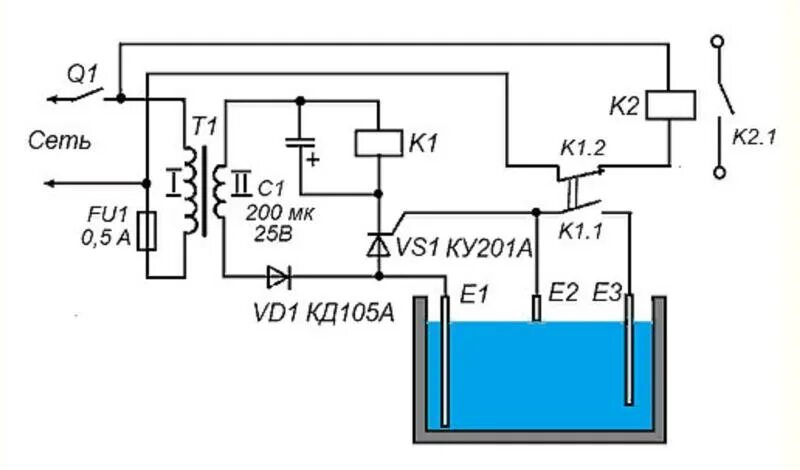 Реле уровня воды схема подключения Ответы Mail.ru: Подача воды в бойлер