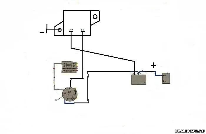 Реле ваз на мотоцикл урал схема Как подцепить реле зарядки на Урал