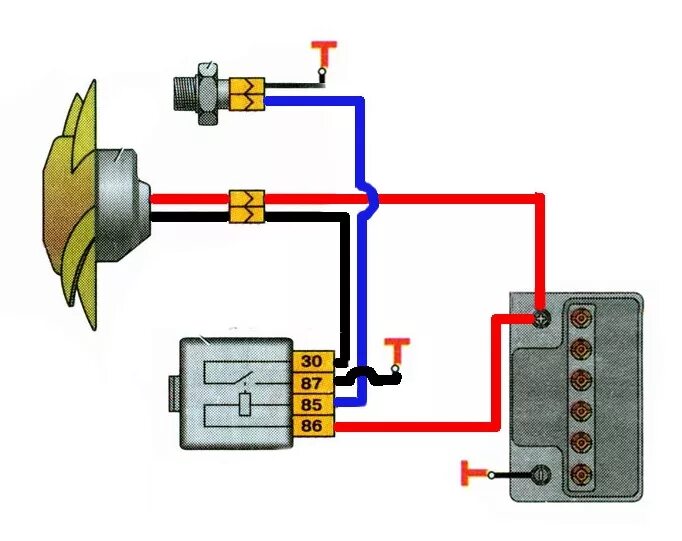 Реле вентилятора 2106 схема подключения Шаманство с вентилятором. - Lada 21093, 1,5 л, 1993 года тюнинг DRIVE2