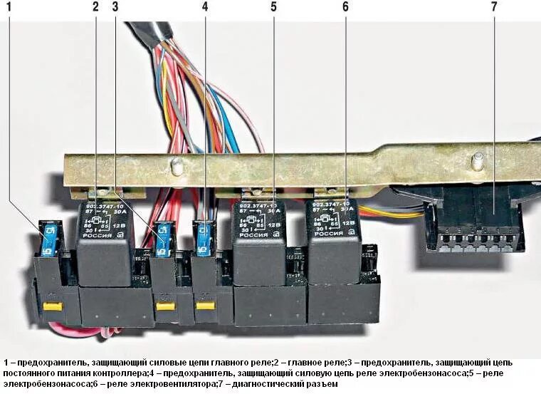 Реле вентилятора ваз 2107 инжектор фото Расшифровка блока предохранителей ВАЗ 2109-2114 - DRIVE2