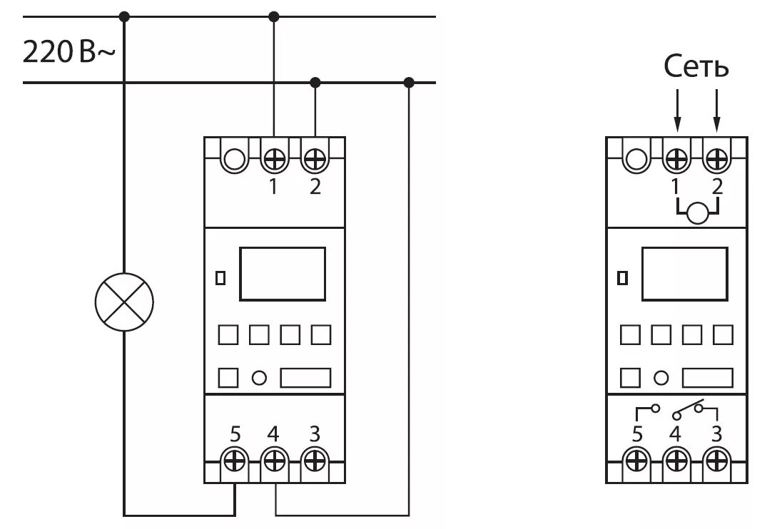 Реле времени на 220 схема подключения купить Таймер электронный ТЭ-АС-1мин/24ч-8on/off-16А-DIN (астрономический) TDM S