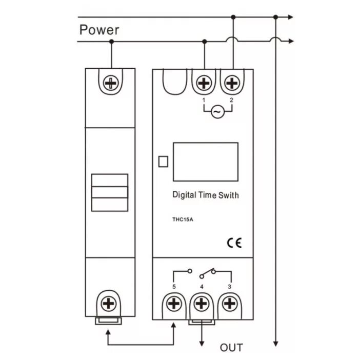 Реле времени на дин рейку схема подключения Реле времени TCH15A на дин рейку программируемое 220 В нагрузка до 16 А