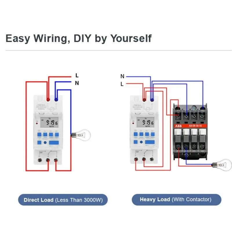 Реле времени программируемое подключение 7 Days Programmable Digital Timer Switch Relay Control 220V 16A Electronic Weekl