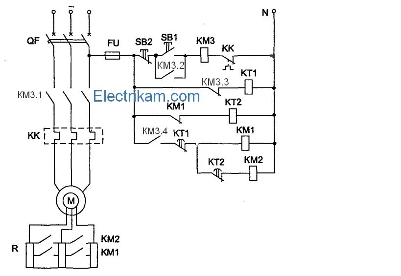 Реле времени схемы подключения электродвигателя Схема подключения асинхронного двигателя HeatProf.ru