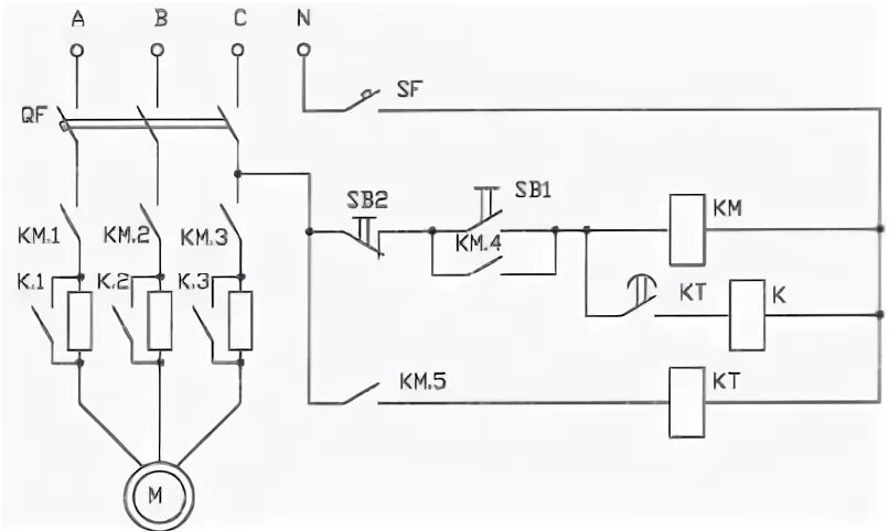 Реле времени схемы подключения электродвигателя Схемы пуска и торможения двигателя