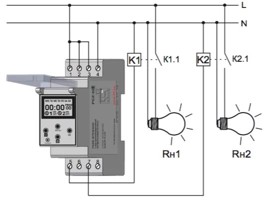 Реле времени t2310 схема подключения Схема подключения таймера