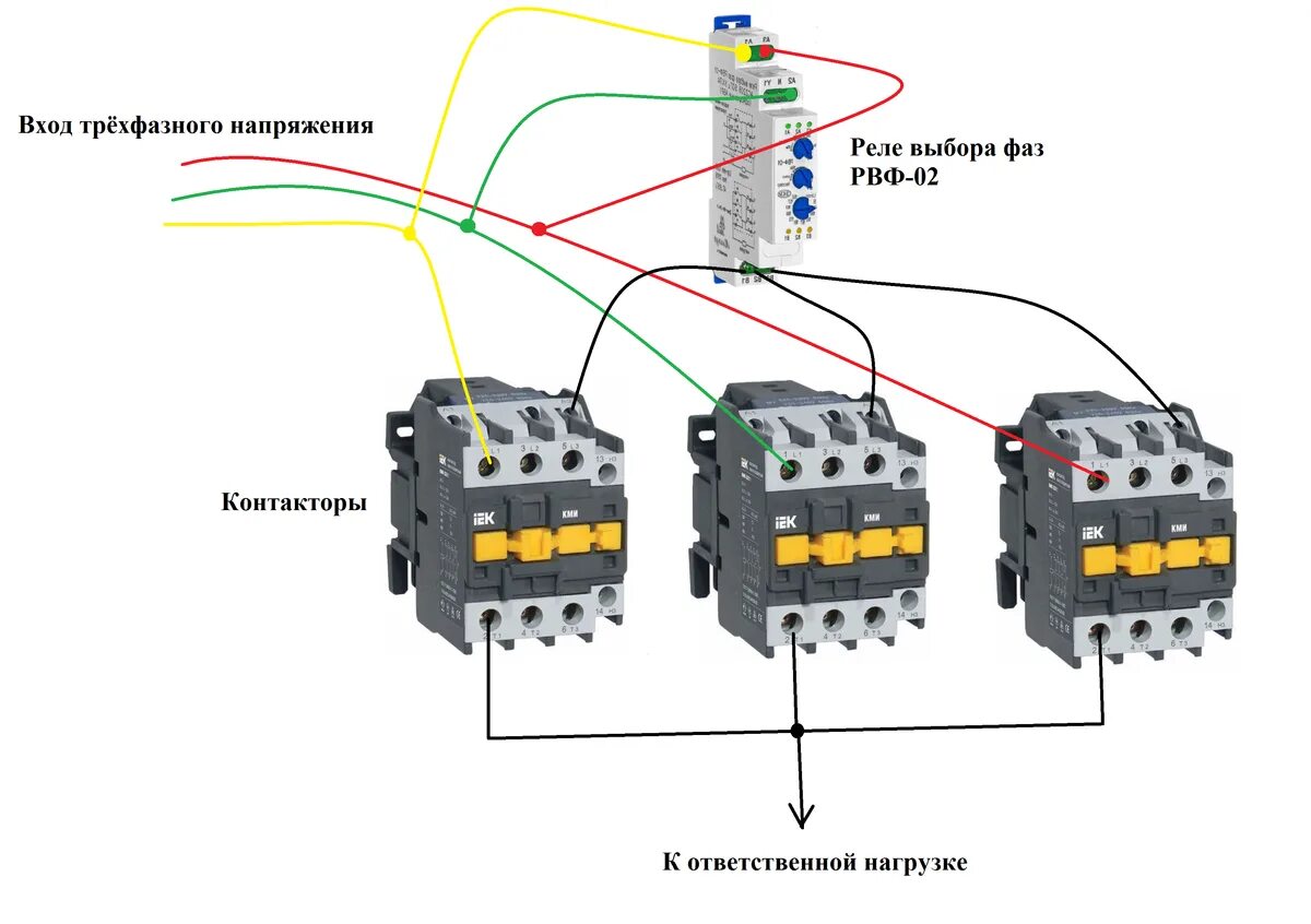 Реле выбора фаз 380 схема подключения Схема подключения реле: устройство, применение, правила выбора и подключения рел