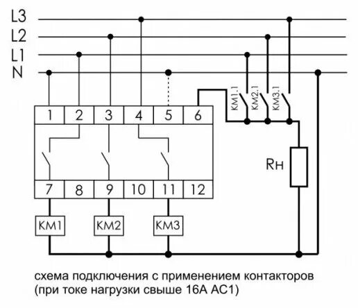 Реле выбора фаз 380 схема подключения Однофазный АВР PF-441. Сеть + генератор. Управление генератором. Подключение/отк