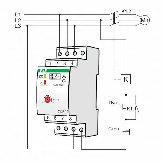 Реле защиты двигателя 3 фазы схема подключения Реле контроля фаз для сетей с изолированной нейтралью CKF-11 ЕА04.004.003 - купи