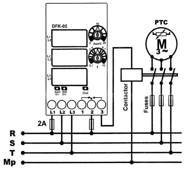 Реле защиты двигателя 3 фазы схема подключения DFK-05) Реле контроля фаз DFK-05, Tense в интернет-магазине Eleksun: Киев, Харьк