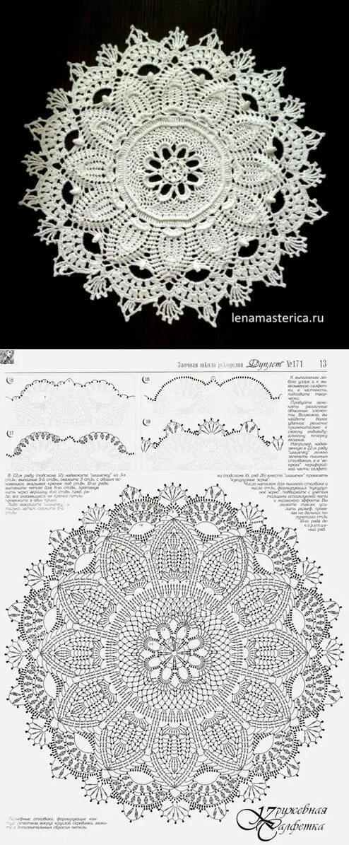 Рельефная салфетка крючком схема Необыкновенно красивые салфетки (Вязание крючком). Схемы - запись пользователя Н