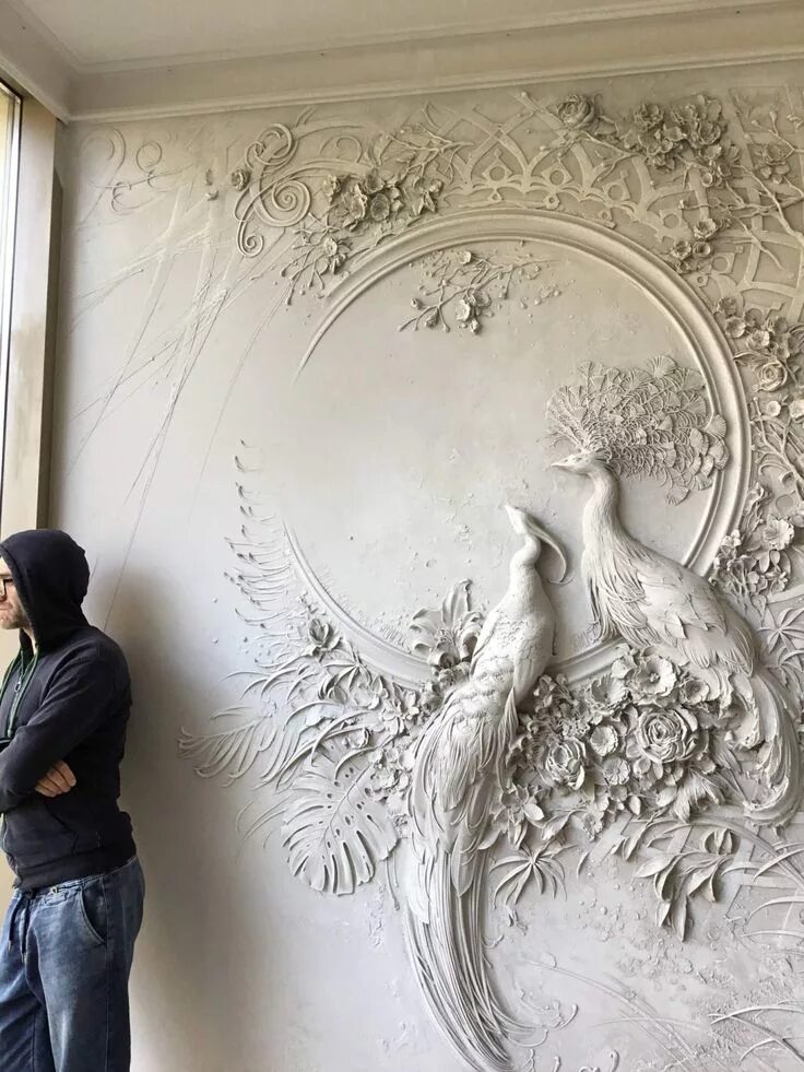 Рельефный декор на стене Pin on Барельефы Plaster art, Plaster wall art, Drywall art