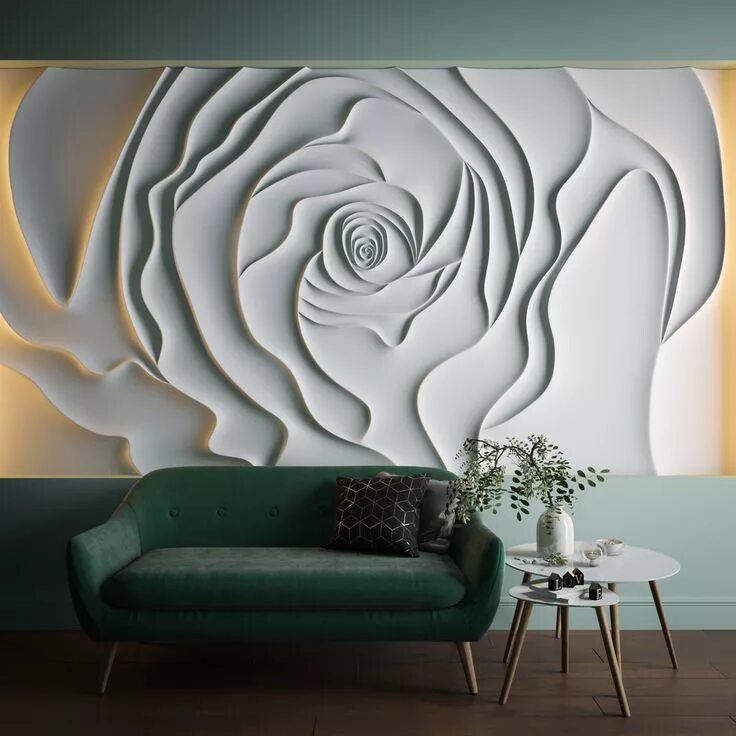 Рельефный декор на стене 3D гипсовые панели - Галерея 3ddd.ru 3d wall decor, Wall design, Wall decor