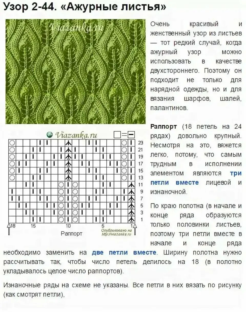 Рельефный рисунок спицами с описанием и схемами Круговое вязание рисунки