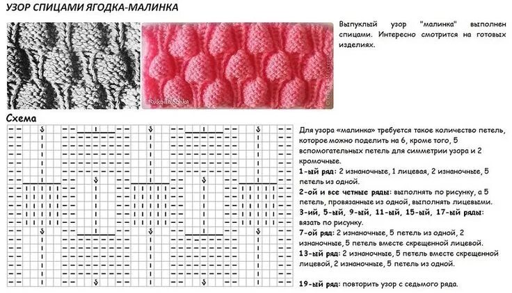 Рельефный рисунок спицами с описанием и схемами 2) Одноклассники Техники вязания, Вязание, Узоры