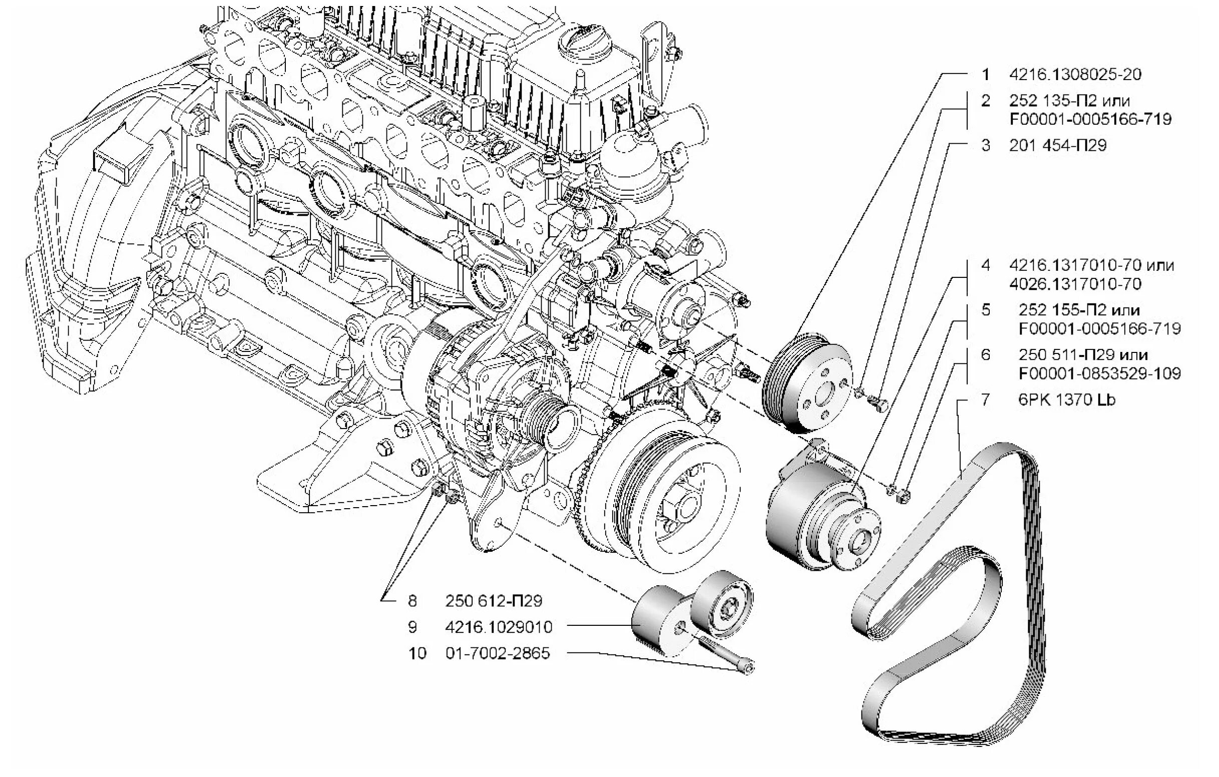 Ремень генератора газель 4216 установка схема 4216.1308025-20 Шкив водяного насоса УМЗ EvoTech А274 Евро 4