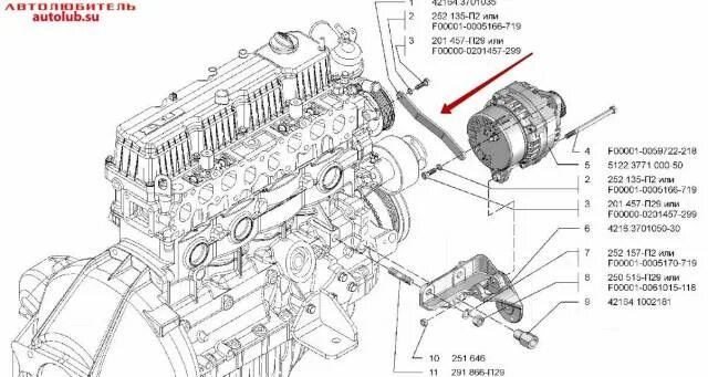 Ремень генератора газель 4216 установка схема УМЗ 42164370103501 Планка генератора 4216 Евро 3 УМЗ купить в Новокузнецке по це
